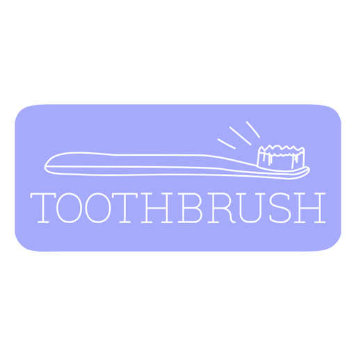 Toothbrush bathroom label line PNG Design
