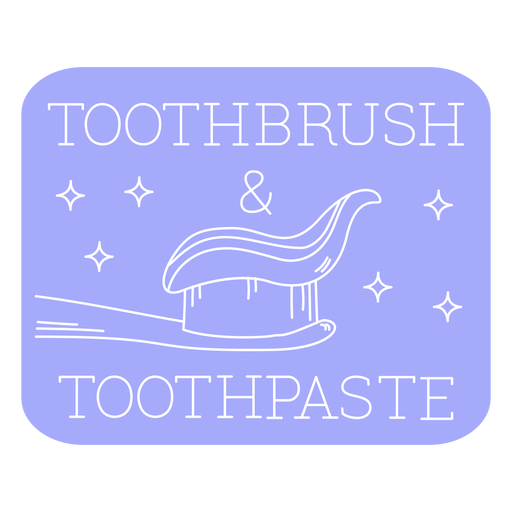 Toothbrush and toothpaste bathroom label line PNG Design