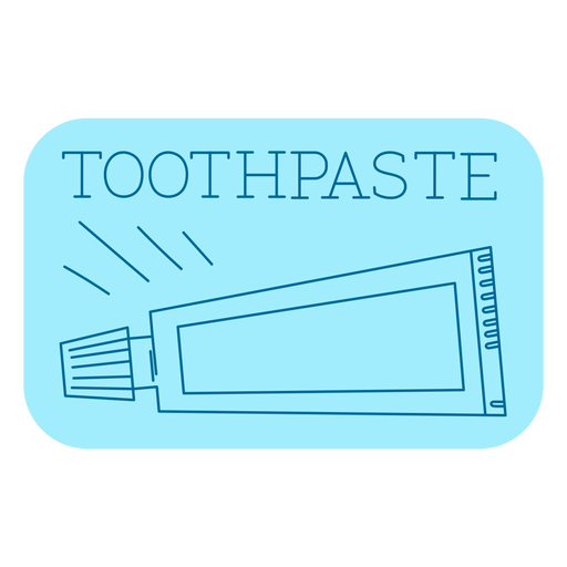 Toothpaste bathroom label line PNG Design