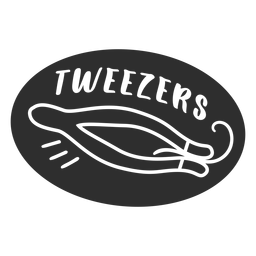 Pinzette Badetikett schwarz PNG-Design