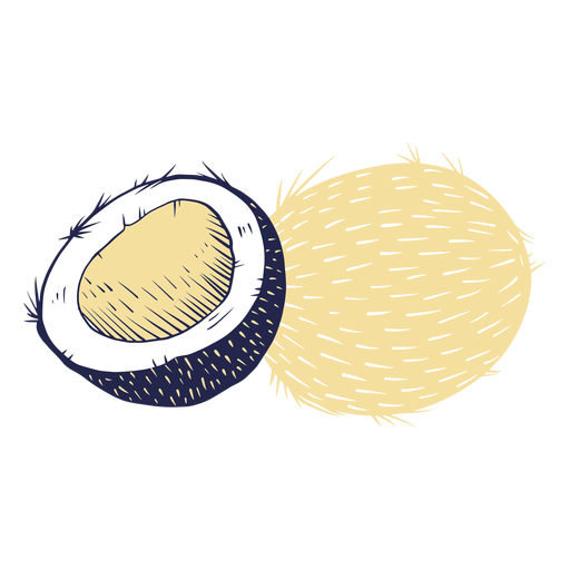 Two coconuts PNG Design