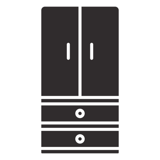 Kleiderschrank mit zwei Schubladen schwarz PNG-Design