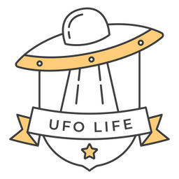 Trazo de insignia de vida ovni Diseño PNG