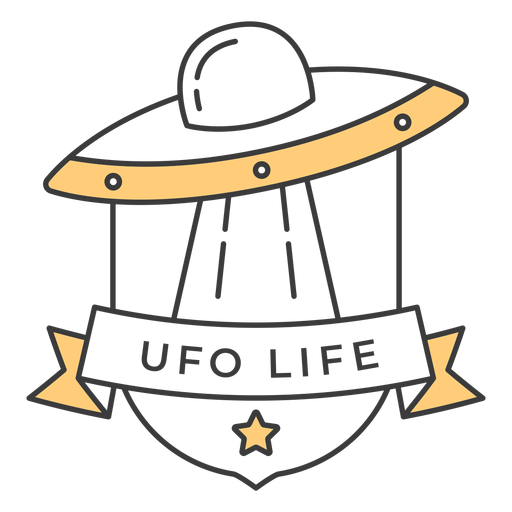 Ufo life badge stroke PNG Design