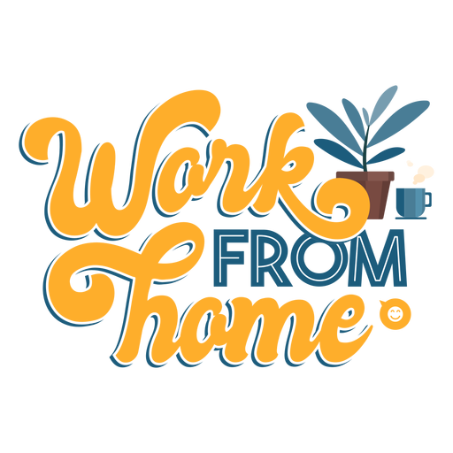 Work from home lettering PNG Design