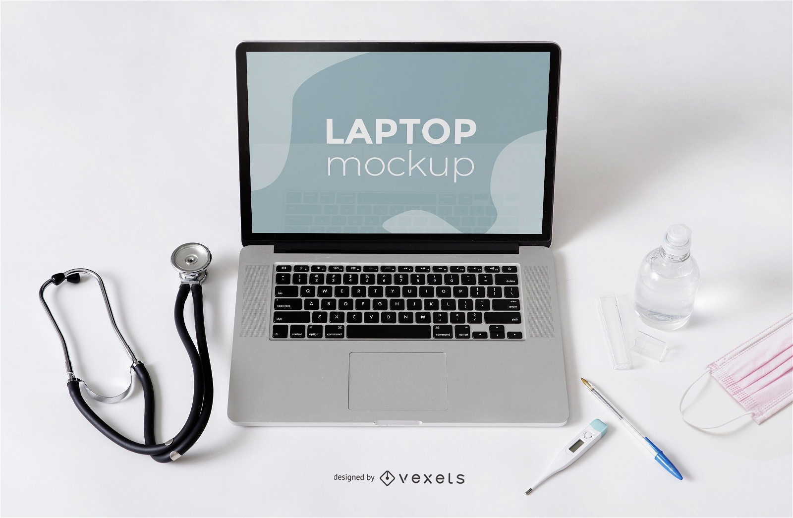 Maquete de composição de saúde do laptop