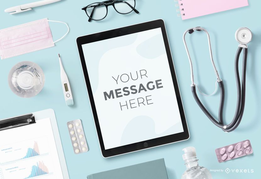 Health Tablet Screen Mockup Design Health Tablet Screen Mockup Design