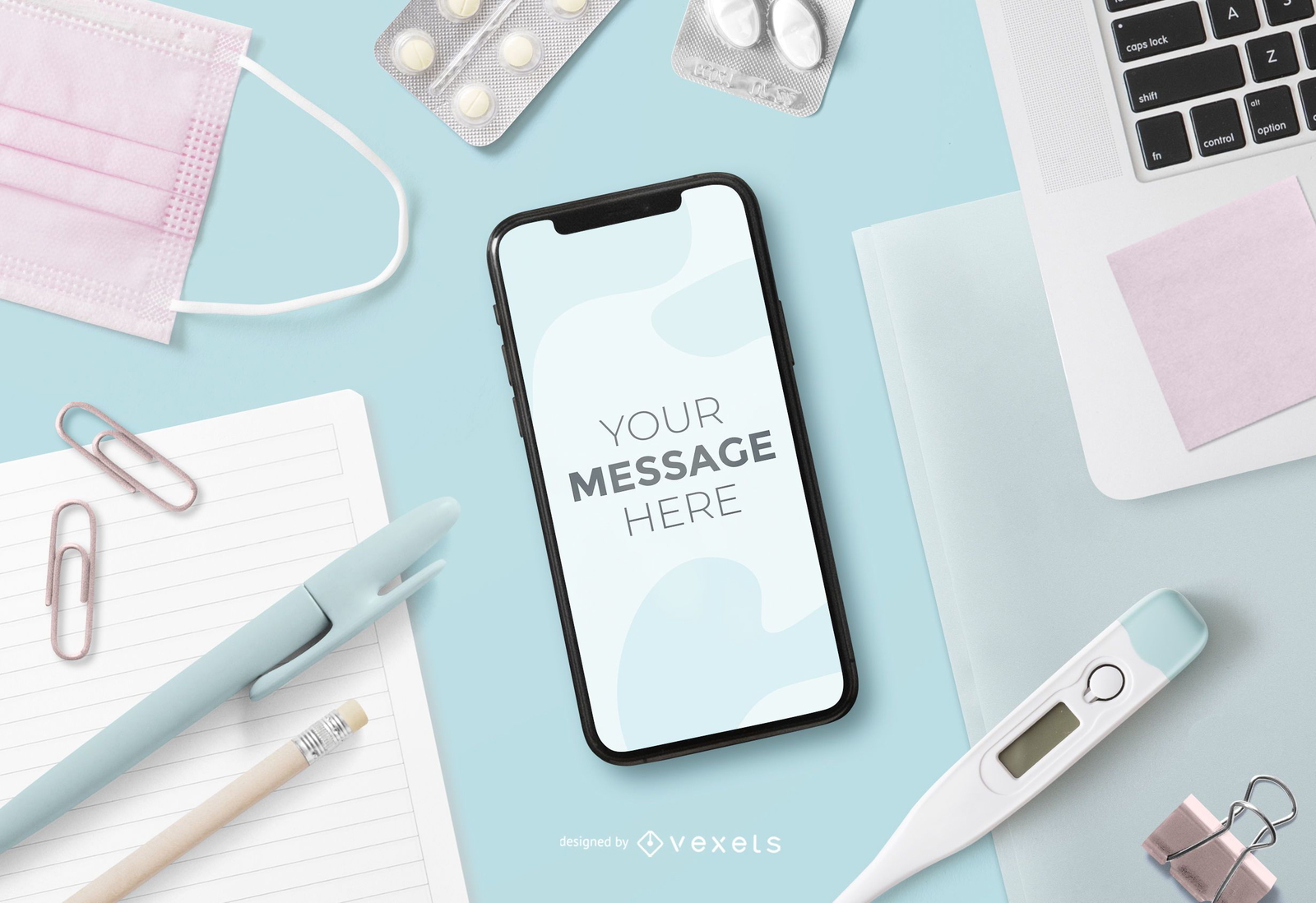 Health Elements Smartphone Screen Mockup