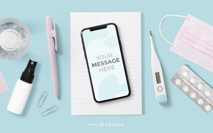 Smartphone Screen Healthcare Mockup Smartphone Screen Healthcare Mockup