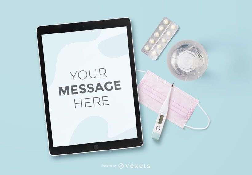 Healthcare Tablet Screen Mockup Healthcare Tablet Screen Mockup