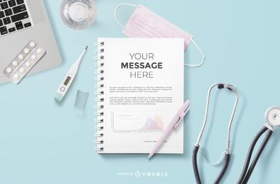 Healthcare Composition Notebook Mockup