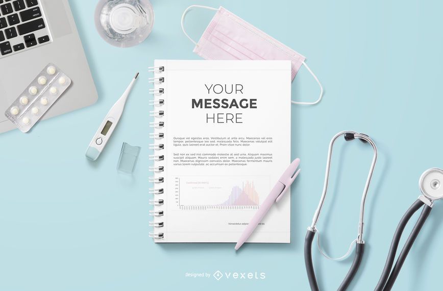 Healthcare Composition Notebook Mockup Healthcare Composition Notebook Mockup