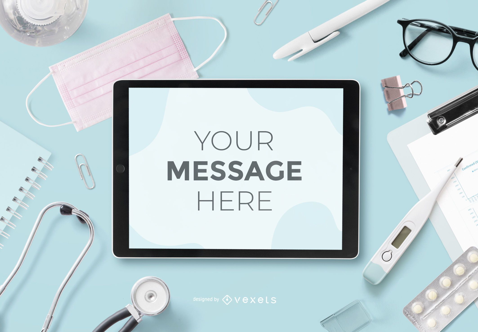 Health ipad mockup composition