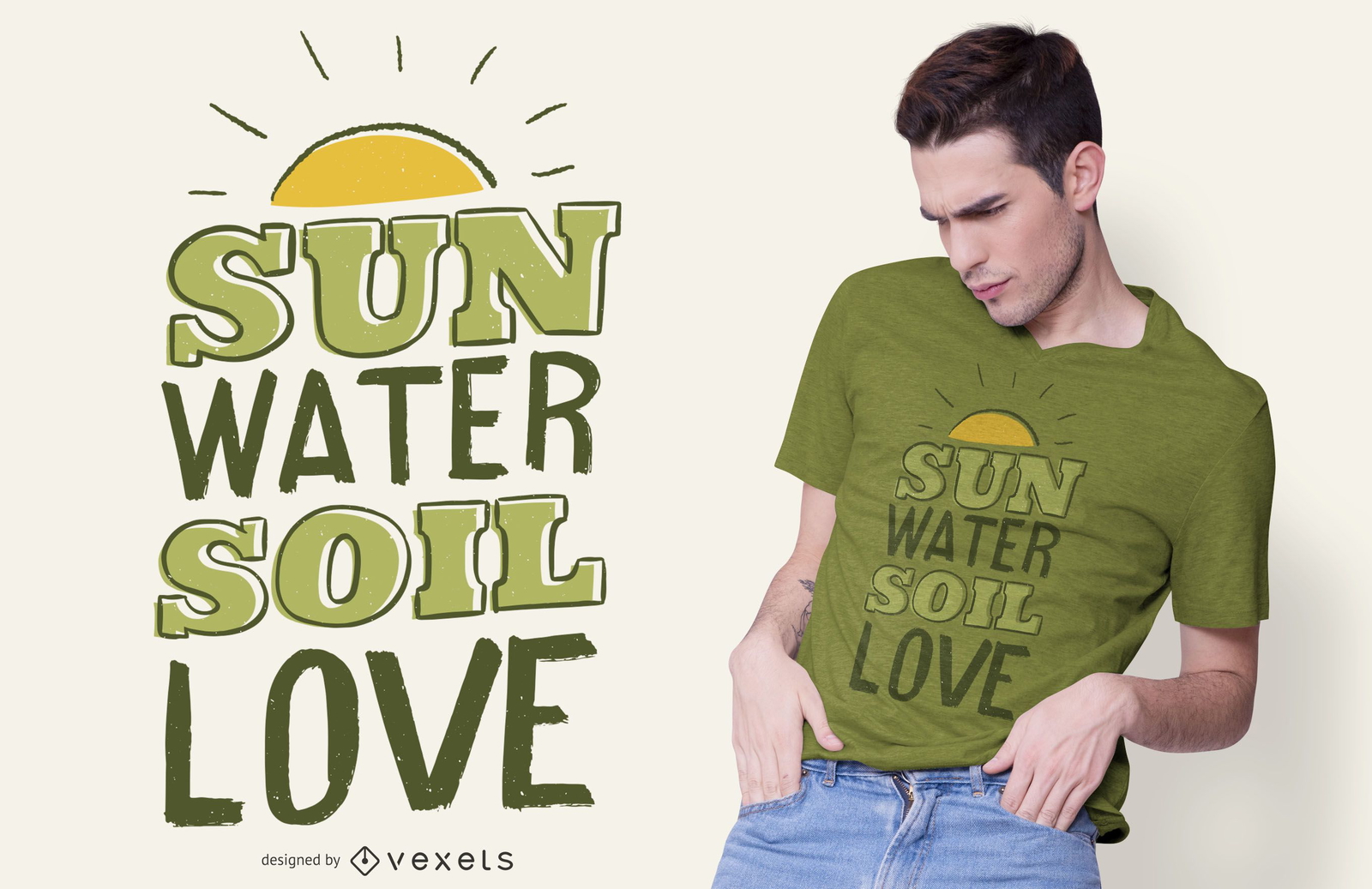 Diseño de camiseta de cita de naturaleza de jardinería