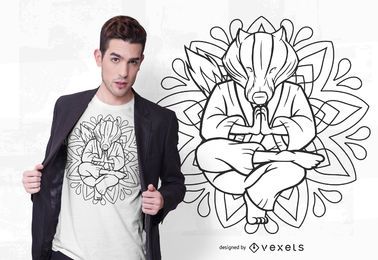 Diseño de camiseta Badger mandala