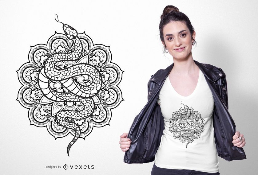 Snake mandala t-shirt design Snake mandala t-shirt design
