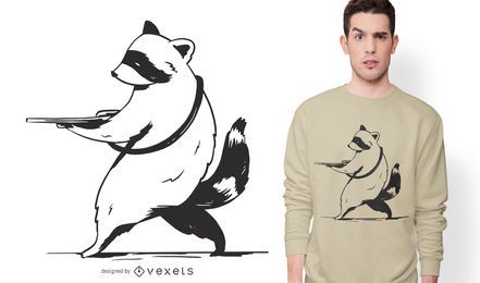 Diseño de camiseta de pistola mapache Diseño de camiseta de pistola mapache