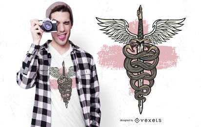 Diseño de camiseta Asclepius Sword Diseño de camiseta Asclepius Sword