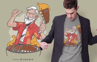 Diseño de camiseta Cool BBQ Grandpa Diseño de camiseta Cool BBQ Grandpa