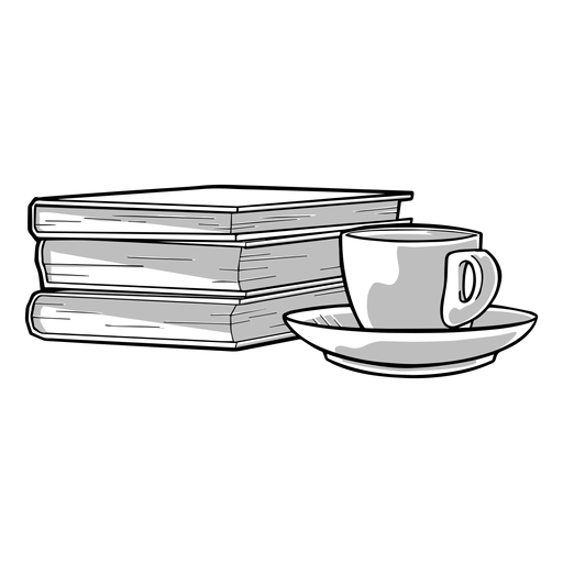 Fantastische Kaffeebuch-Kombination PNG-Design