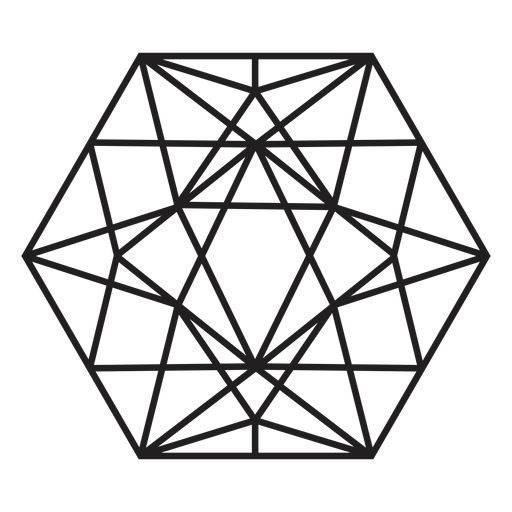 Awesome crystal hexagon PNG Design