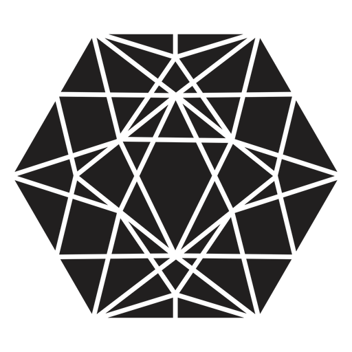Awesome hexagon crystal PNG Design