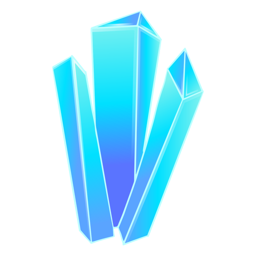 Schöne blaue Kristallprismen PNG-Design