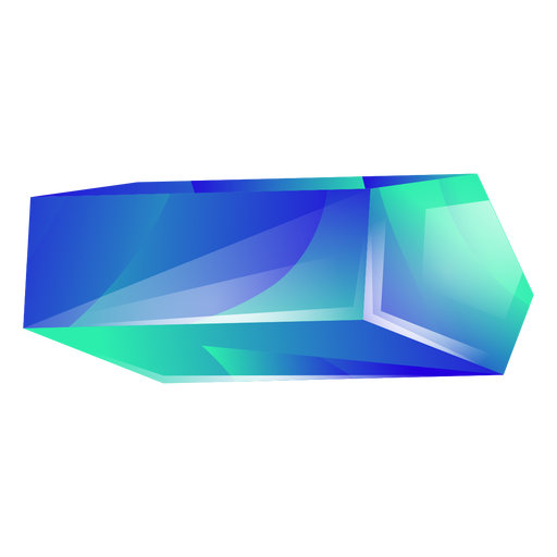 Blaugrüner Seitenkristall PNG-Design