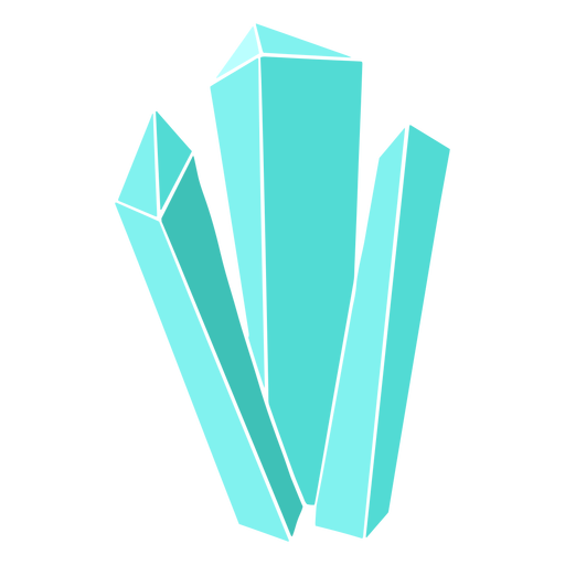 Cristales largos azules Diseño PNG