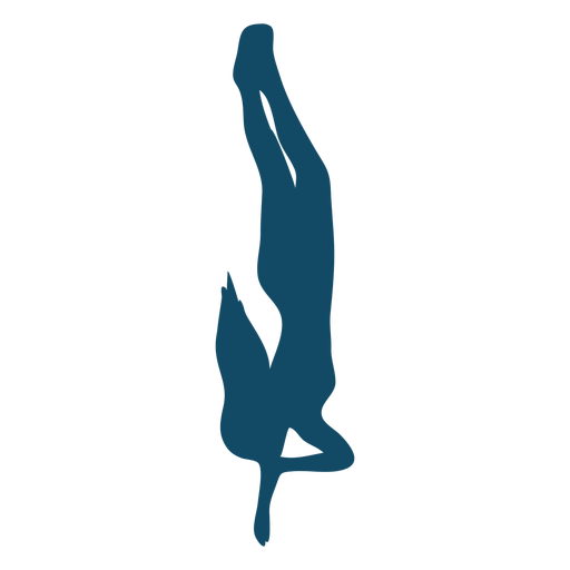 Breathing underwater girl silhouette PNG Design