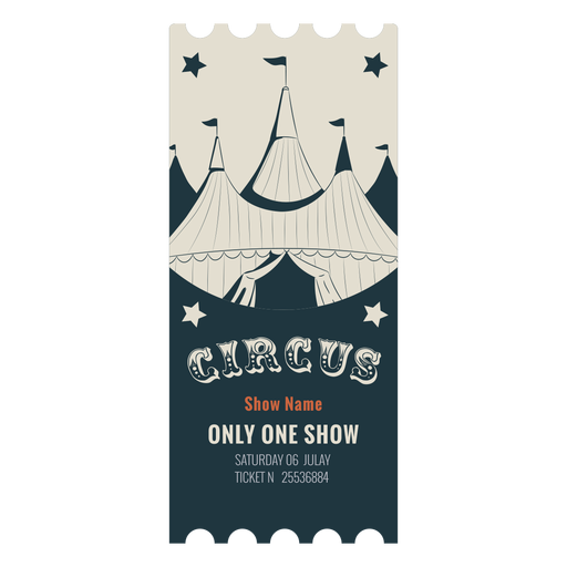 Bilhete de tenda de circo Desenho PNG