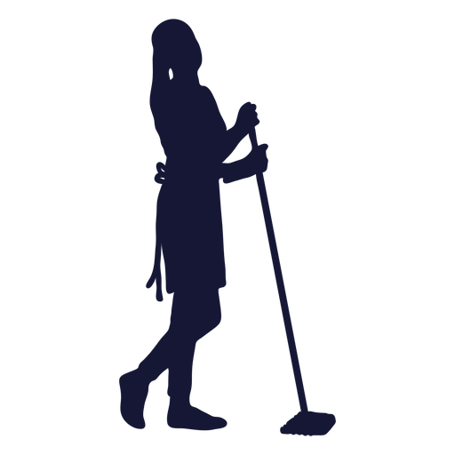 Cleaner silhouette sweeping PNG Design