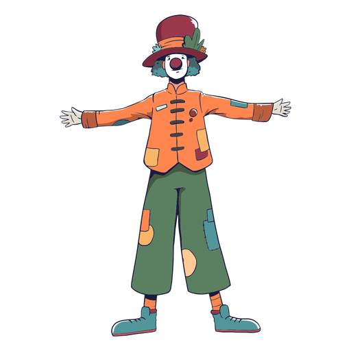 Payaso circo personaje colorido Diseño PNG