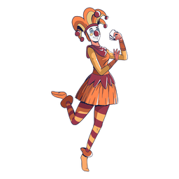 Palhaço com cartas de circo coloridas Desenho PNG