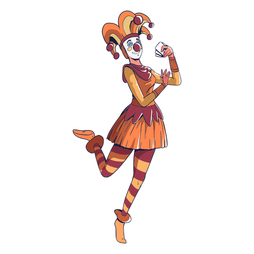 Clown with cards circus colorful PNG Design