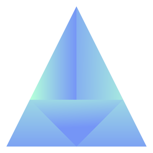 Cristal triangular azul fr?o Diseño PNG