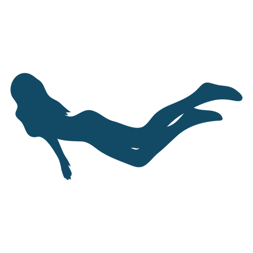 Silhueta de menina subaquática legal Desenho PNG