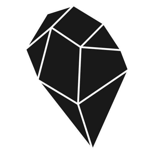 Kristallblock einfach schwarz PNG-Design