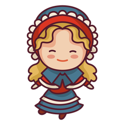 Cute english character cute fashion dress PNG Design