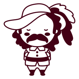 Traço bonito de bigode francês Desenho PNG