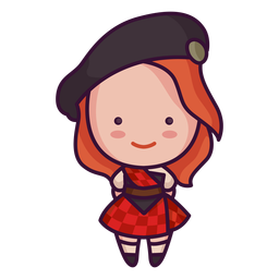 Cute scottish character cute woman PNG Design Transparent PNG