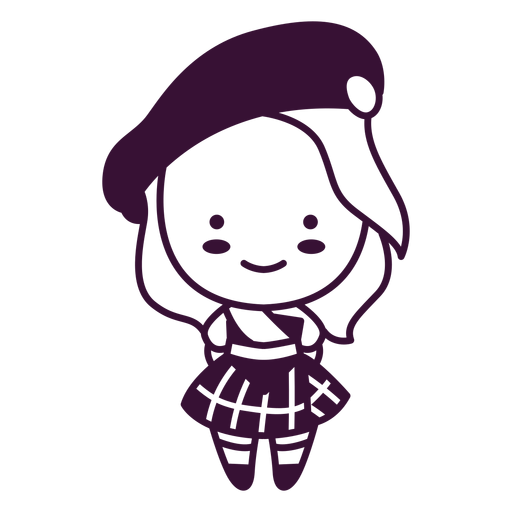 Cute scottish woman stroke PNG Design