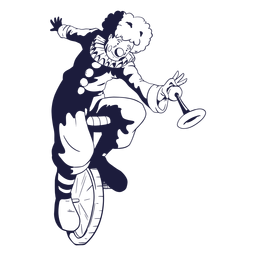 Payaso de ciclismo dibujado Diseño PNG