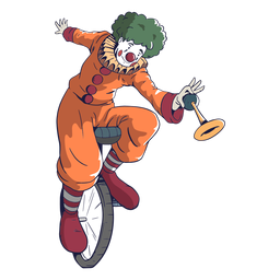 Payaso de ciclismo dibujado colorido Diseño PNG