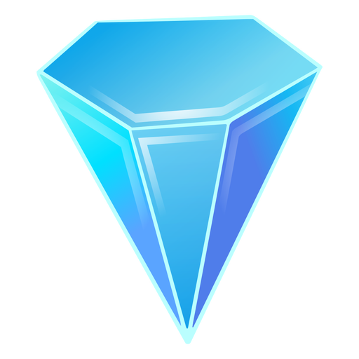 Diamond blue crystal PNG Design