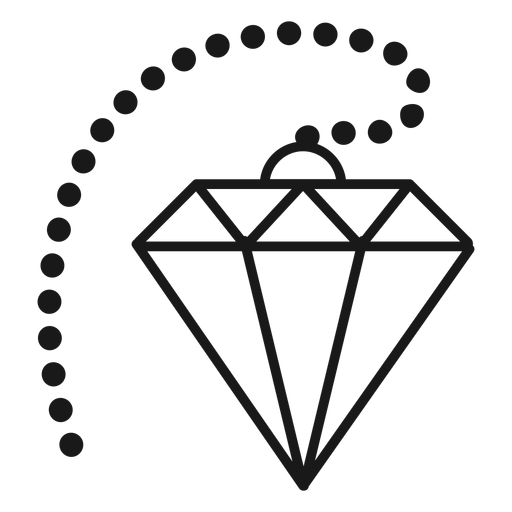 Diamant Kristall Strich Symbol PNG-Design