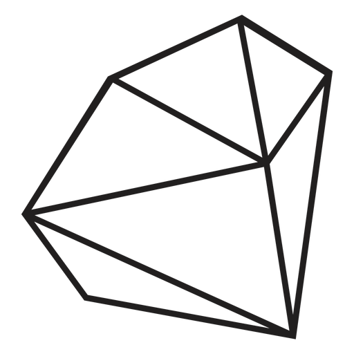 Icono de lado de diamante simple Diseño PNG