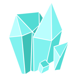 Diferentes formas de cristais azuis