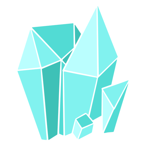 Diferentes formas de cristais azuis Desenho PNG