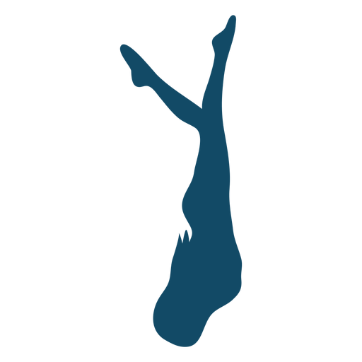Dive down underwater girl silhouette